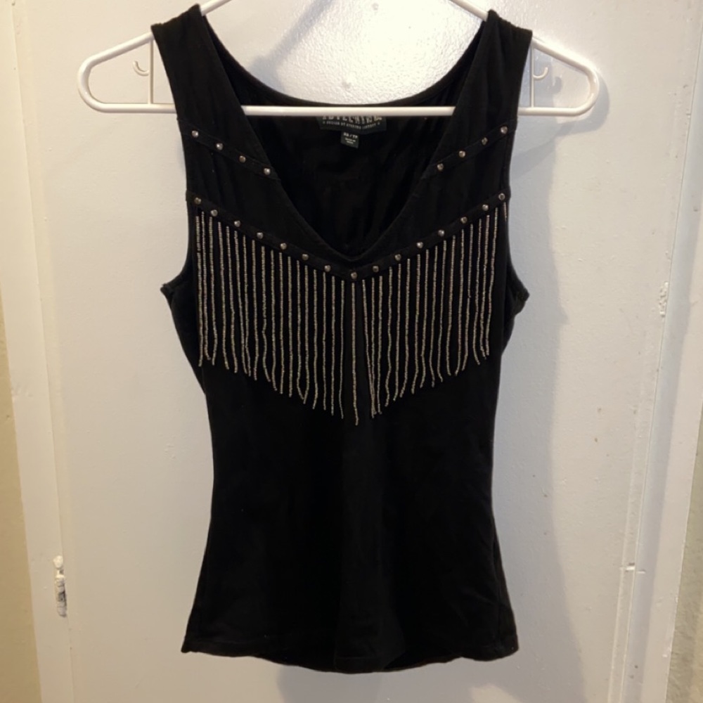 Idyllwind fringe tank top